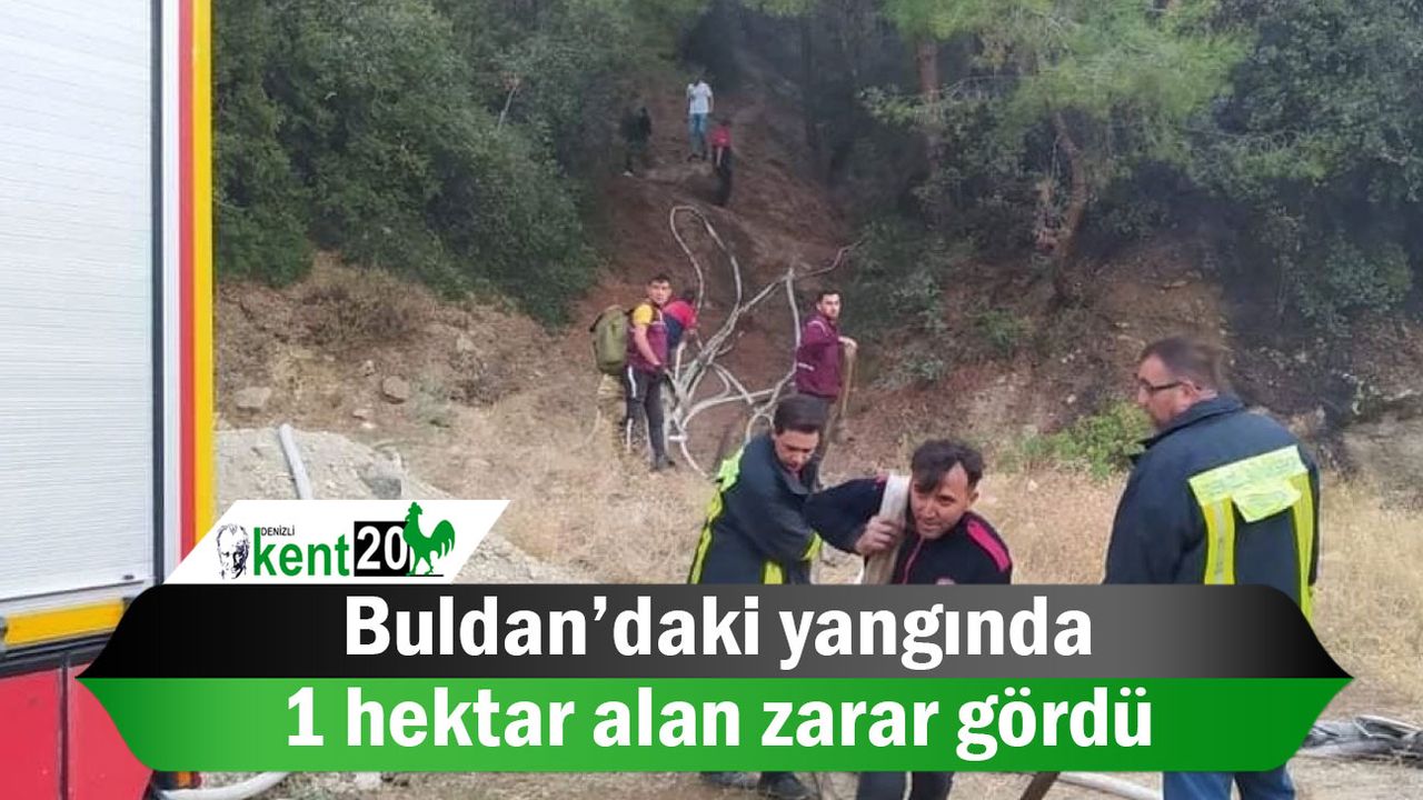 Buldan’daki yangında 1 hektar alan zarar gördü