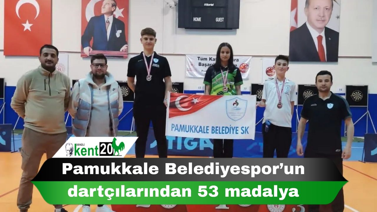 Pamukkale Belediyespor’un dartçılarından 53 madalya