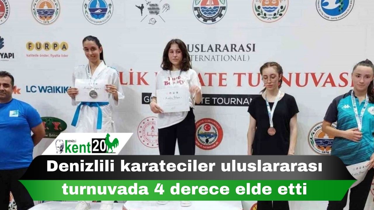 Denizlili karateciler uluslararası turnuvada 4 derece elde etti