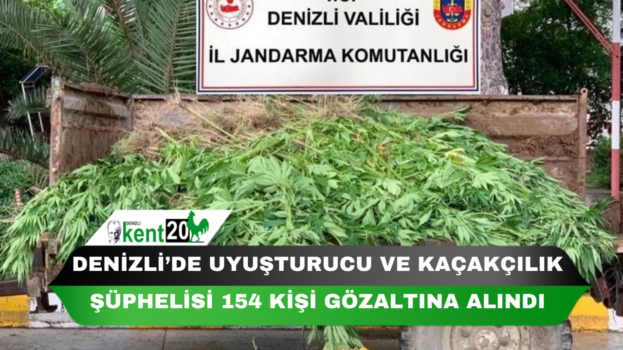 Denizli’de uyuşturucu ve kaçakçılık şüphelisi 154 kişi gözaltına alındı