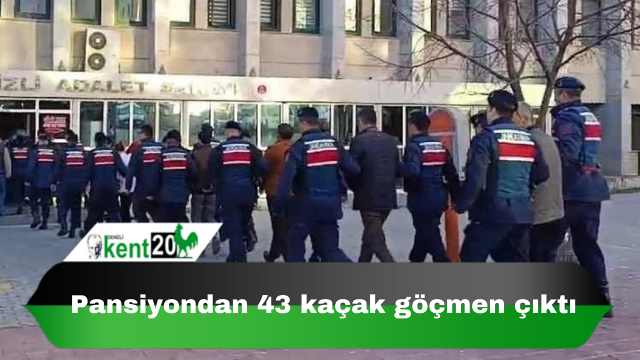 Pansiyondan 43 kaçak göçmen çıktı
