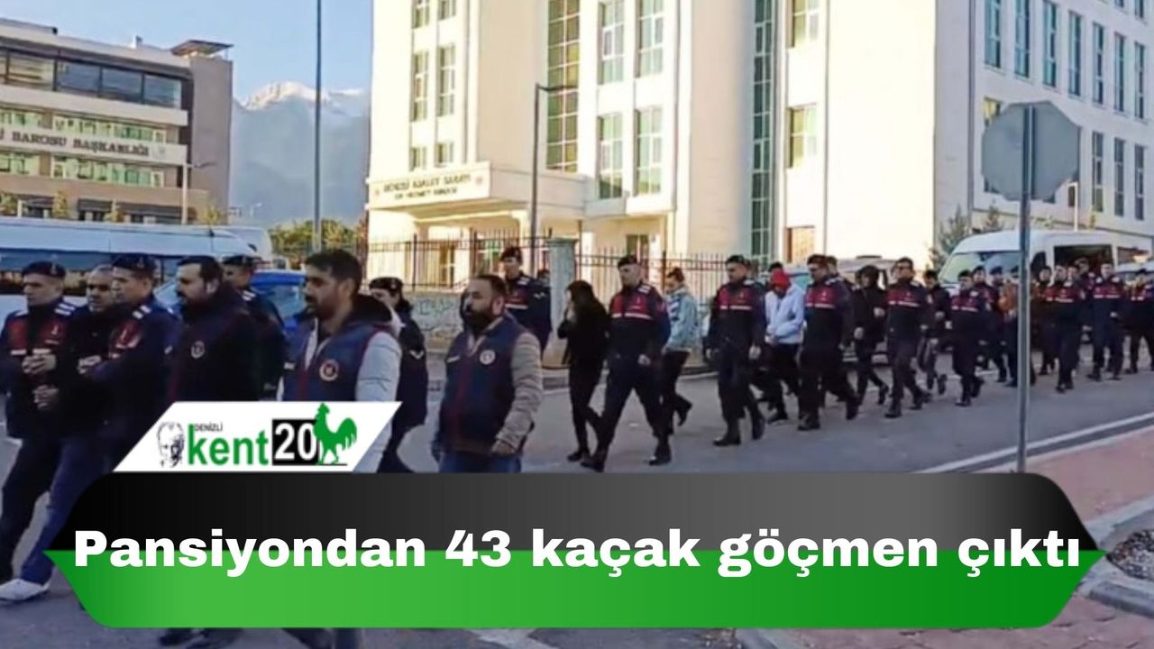 Pansiyondan 43 kaçak göçmen çıktı