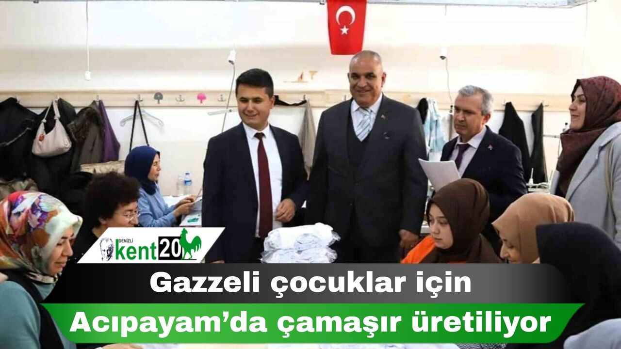 Gazzeli çocuklar için Acıpayam’da çamaşır üretiliyor