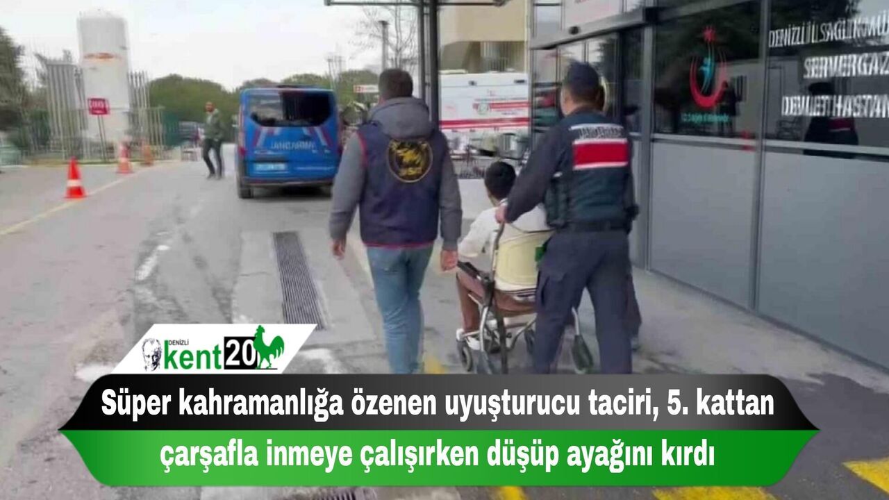 Süper kahramanlığa özenen uyuşturucu taciri, 5. kattan çarşafla inmeye çalışırken düşüp ayağını kırdı