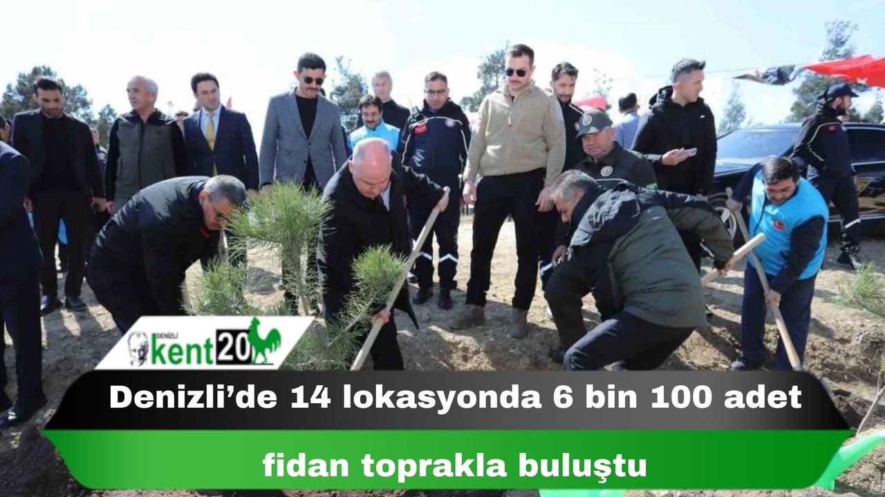 Denizli’de 14 lokasyonda 6 bin 100 adet fidan toprakla buluştu