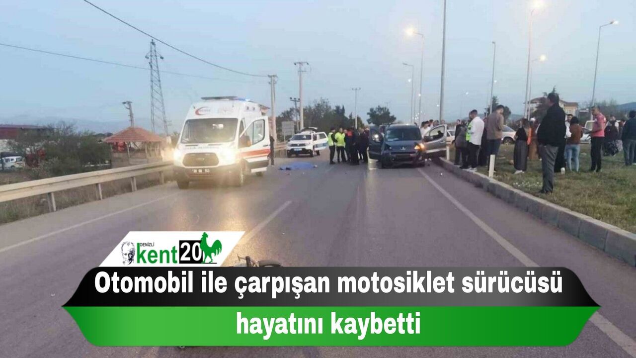 Otomobil ile çarpışan motosiklet sürücüsü hayatını kaybetti