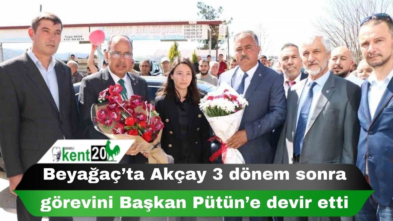 Beyağaç’ta Akçay 3 dönem sonra görevini Başkan Pütün’e devir etti
