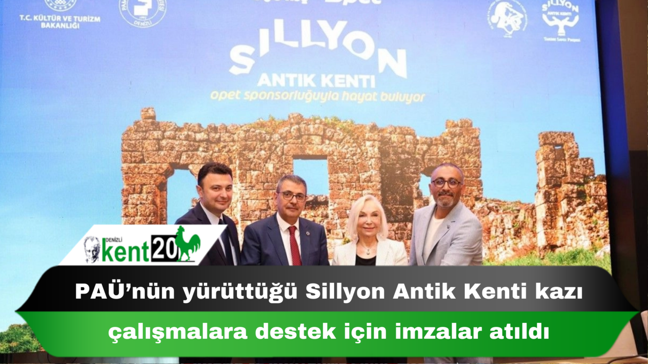 PAÜ’nün yürüttüğü Sillyon Antik Kenti kazı çalışmalara destek için imzalar atıldı