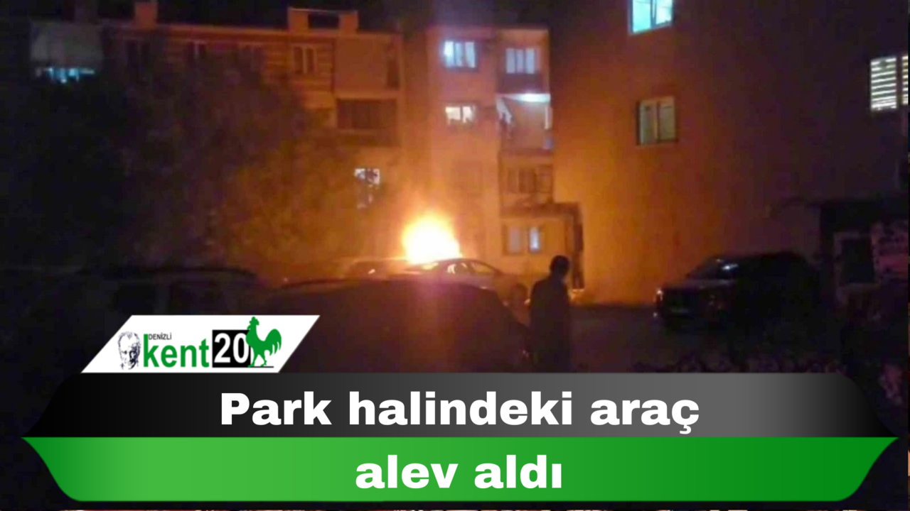 Park halindeki araç alev aldı