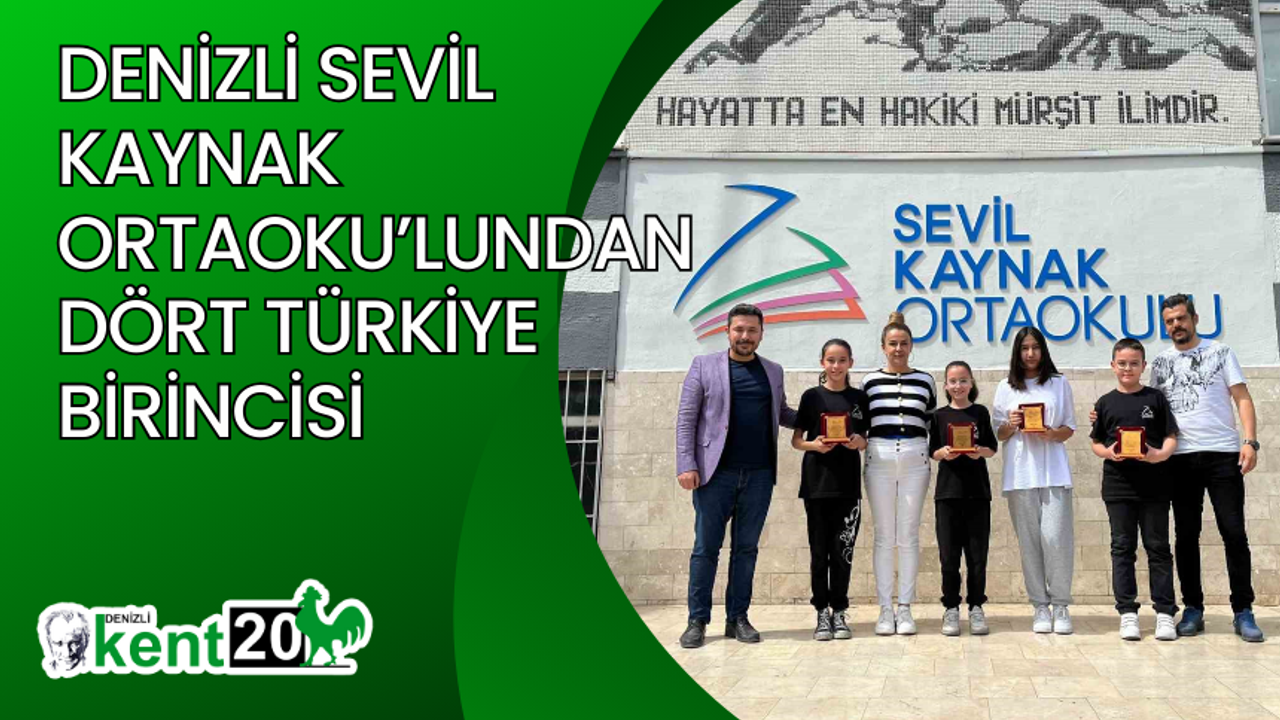Denizli Sevil Kaynak Ortaoku’lundan dört Türkiye birincisi