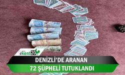 Denizli’de aranan 72 şüpheli tutuklandı