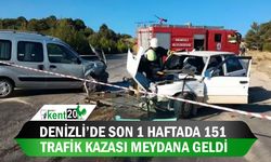 Denizli’de son 1 haftada 151 trafik kazası meydana geldi