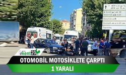 Otomobil motosiklete çarptı: 1 yaralı