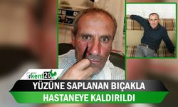 Yüzüne saplanan bıçakla hastaneye kaldırıldı