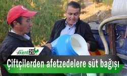 Çiftçilerden afetzedelere süt bağışı