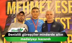 Denizlili güreşçiler minderde altın madalyayı kazandı