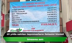 Sarayköy Belediyesi borç listesi astı
