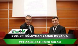 Doç. Dr. Süleyman Yaman Koçak 7. Tez Ödülü sahibini buldu