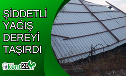 Şiddetli yağış dereyi taşırdı