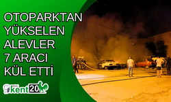 Otoparktan yükselen alevler 7 aracı kül etti