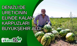 Denizli’de üreticinin elinde kalan karpuzları büyükşehir aldı