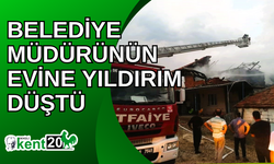 Belediye müdürünün evine yıldırım düştü