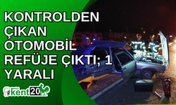 Kontrolden çıkan otomobil refüje çıktı; 1 yaralı