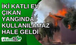 İki katlı ev çıkan yangında kullanılamaz hale geldi