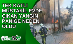 Tek katlı müstakil evde çıkan yangın paniğe neden oldu