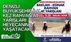 Denizli Büyükşehir ilk kez rahvan at yarışları heyecanını yaşatacak