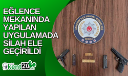 Eğlence mekanında yapılan uygulamada silah ele geçirildi