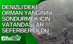 Denizli’deki orman yangınını söndürmek için vatandaşlar seferber oldu