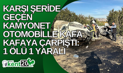 Karşı şeride geçen kamyonet otomobille kafa kafaya çarpıştı: 1 ölü 1 yaralı