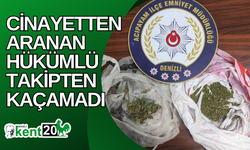 Cinayetten aranan hükümlü takipten kaçamadı