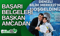 Başarı belgeleri Başkan Amcadan