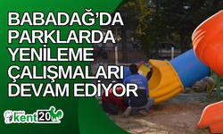 Babadağ’da parklarda yenileme çalışmaları devam ediyor