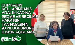 CHP KADIN KOLLARINDAN 5 ARALIK KADINA SEÇME VE SEÇİLME HAKKININ TANINMASININ 90.YILDÖNÜMÜNE İLİŞKİN AÇIKLAMA