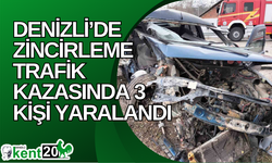 Denizli’de zincirleme trafik kazasında 3 kişi yaralandı