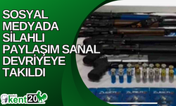 Sosyal medyada silahlı paylaşım sanal devriyeye takıldı