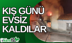 Kış günü evsiz kaldılar