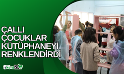 Çallı çocuklar kütüphaneyi renklendirdi