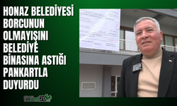 Honaz Belediyesi borcunun olmayışını belediye binasına astığı pankartla duyurdu