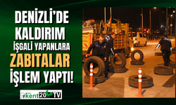 Denizli'de kaldırım işgali operasyonu!