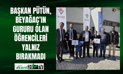 Başkan Pütün, Beyağaç’ın gururu olan öğrencileri yalnız bırakmadı