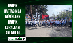Trafik Haftasında miniklere trafik kuralları anlatıldı