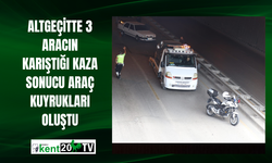 Altgeçitte 3 aracın karıştığı kaza sonucu araç kuyrukları oluştu