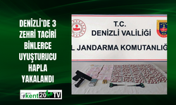 Denizli’de 3 zehri taciri binlerce uyuşturucu hapla yakalandı