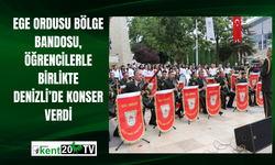 Ege Ordusu Bölge Bandosu, öğrencilerle birlikte Denizli’de konser verdi