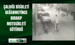 Çaldığı bisikleti beğenmeyince bırakıp motosikleti götürdü