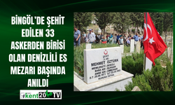 Bingöl’de şehit edilen 33 askerden birisi olan Denizlili es mezarı başında anıldı